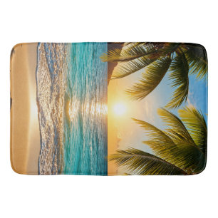 Tropische Zonsondergang Palm Beach Luxe Badmat