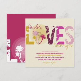 Tropische Zonsondergang Palm Trees Strand Zomer Br Kaart