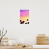 Tropische zonsondergang palmbomen Print (Keuken)