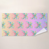 Tropische Zonsondergang Palmboom  Badhanddoek (Badhanddoek)