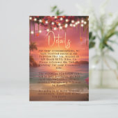 Tropische zonsondergang String Lights Strand Bruil Informatiekaartje (Staand voorkant)