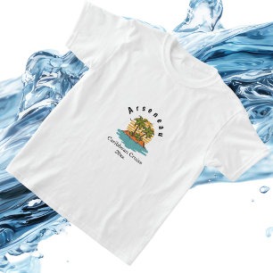 Tropische zonsondergang Teal cruise vakantie Perso T-shirt