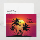 Tropische Zonsondergang Verjaardag Briefkaart (Voorkant / Achterkant)
