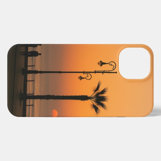 Tropische zonsondergang vibes - Premium Palm Tree  iPhone Hoesje (Achterkant horizontaal)