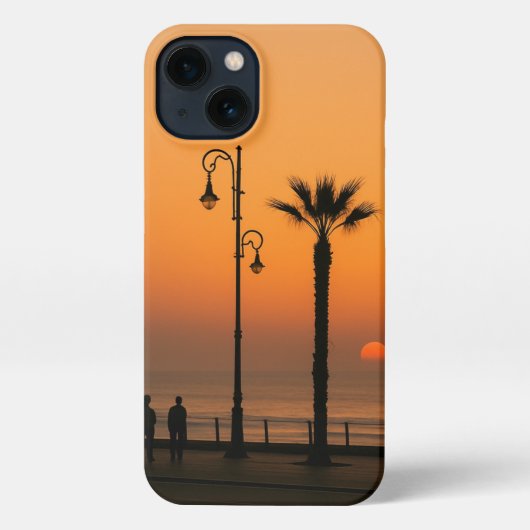 Tropische zonsondergang vibes - Premium Palm Tree iPhone Hoesje (Achterkant)