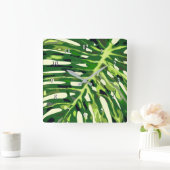 Tropische zwarte lef wandklok - Vacantietijd Vierkante Klok (Huis)