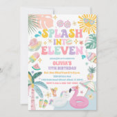 Tropische zwembad verjaardagsuitnodiging kaart (Voorkant)