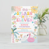 Tropische zwembad verjaardagsuitnodiging kaart (Staand voorkant)