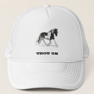 Trot op zwarte en witte honkbal trucker pet