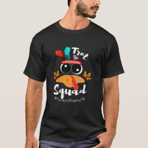 Trot Squad Pilgrim Turkije Face Running Thanksgivi T-shirt