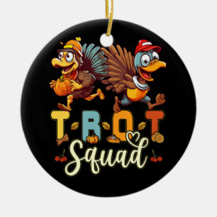 Trot Squad Thanksgiving Turkey Trot 5K Runing Mar Keramisch Ornament