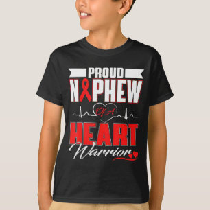 Trote neef van een hartkrijger Hartziekte bewust T-shirt