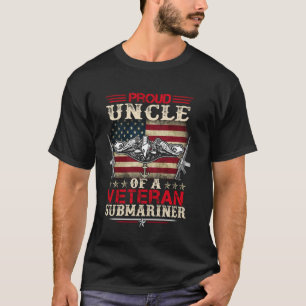 Trote Oom Van Een Veterane Onderzeeër VS Vlag Patr T-shirt