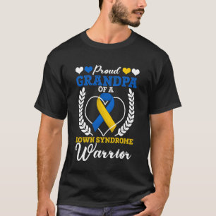 Trote opa van een Downsyndroomkrijger Gele Bl T-shirt