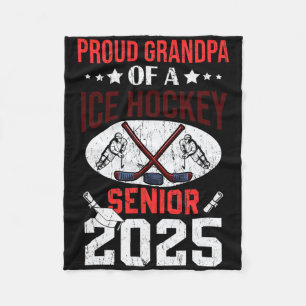 Trote opa van een senior ijshockeyspeler afgestude fleece deken