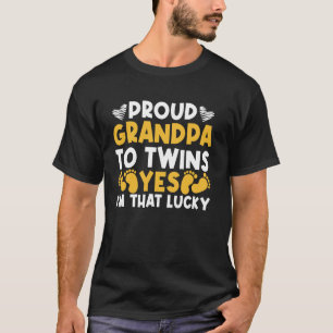 Trote Opa van Tweelingen Ja Ik Ben Die Gelukkige T T-shirt