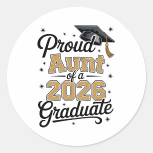 Trote Tante Van Een Afgestudeerde In 2026 Gouden A Ronde Sticker