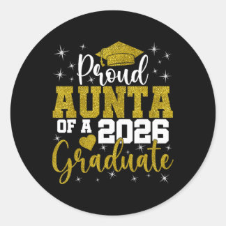 Trote tante van een afgestudeerde van de klas van ronde sticker