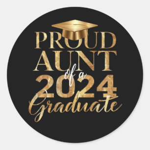 Trote tante van eindexamenklas 2024 ronde sticker