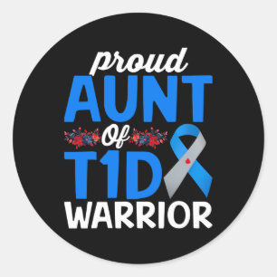 Trote Tante Van T1d Krijger Overlevende Diabetes B Ronde Sticker