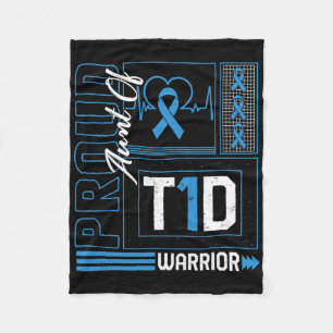 Trote tante van T1d-strijder lint Diabetes bewustz Fleece Deken