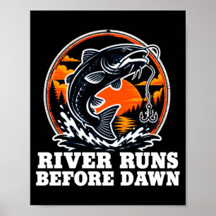 Trotline meerval opa vintage gedistrobeerde rivier poster