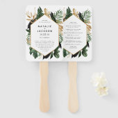 Trotropische bruiloft met geblazen naaldhout handwaaier (Voorkant en achterkant)