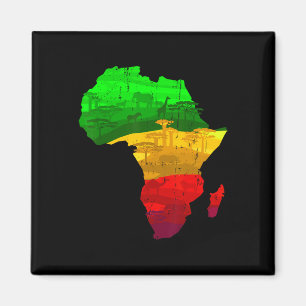 Trots Afrika Kaart Groen Geel Rood Afrikaans Pride Magneet