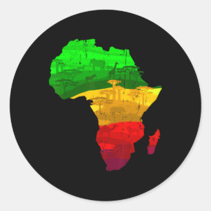 Trots Afrika Kaart Groen Geel Rood Afrikaans Pride Ronde Sticker