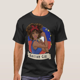 Trots Afro Haïtiaans meisje Haïti vlag erfgoed T-shirt
