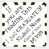 Trots Afstudeerder Afstuderen Vierkante Sticker (Voorkant)