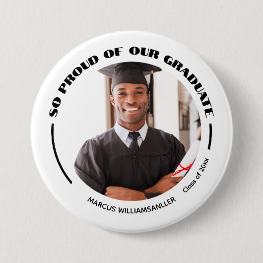 Trots Afstuderen foto Afstuderen Ronde Button 7,6 Cm (Voorkant)