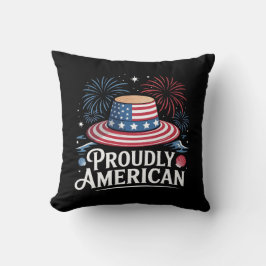 Trots Amerikaans - Patriotic Beach Sunhat Kussen