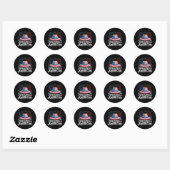 Trots Amerikaans - Patriotic Beach Sunhat Ronde Sticker (Vel)