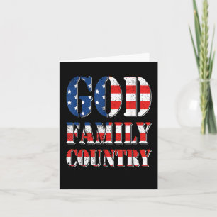 Trots Amerikaanse Vlag God Familie Land Kaart
