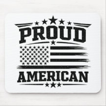 Trots Amerikaanse Vlag Witte Muismat