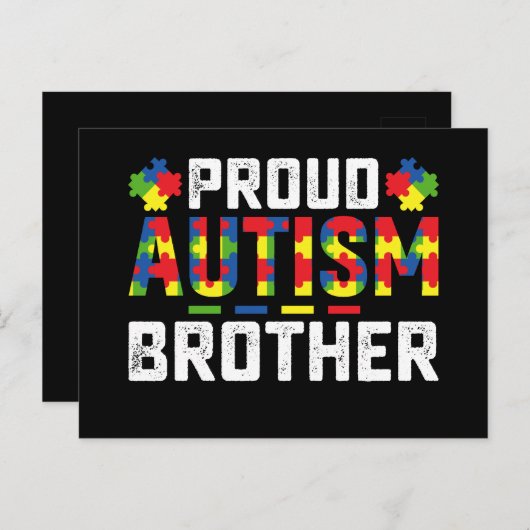 Trots Autisme Broer Bewustzijn Autistische Familie Briefkaart (Voorkant / Achterkant)