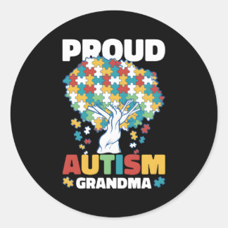 Trots autisme oma voor autisme ronde sticker