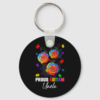 Trots Autisme Oom Roos Bloemen en Puzzels Autisme Sleutelhanger