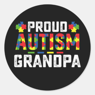 Trots Autisme Opa Bewustzijn Autistische Familie Ronde Sticker