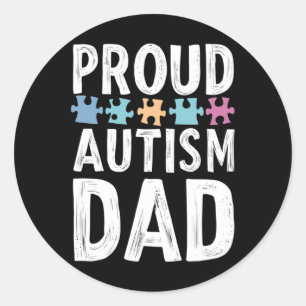 Trots autisme vader - stemmen van kracht en liefde ronde sticker