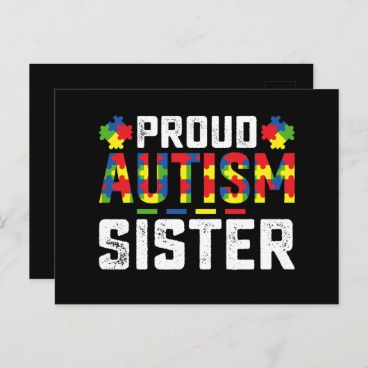 Trots Autisme Zuster Bewustzijn Autistische Famili Briefkaart (Voorkant / Achterkant)