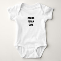 Trots Aziatisch Meisje, zwart wit Baby Bodysuit