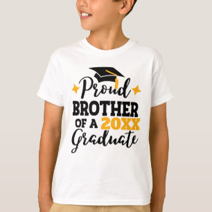 Trots Broeder van een afstuderen zwart gouden pet T-shirt