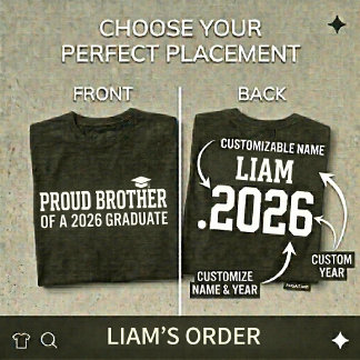 TROTS BROER Klas van 2026 Gepersonaliseerde Afstud T-shirt