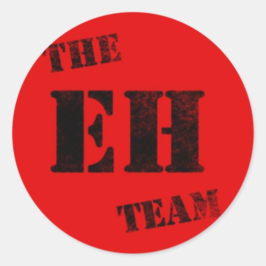 Trots Canadees Het EH Team Zwart Stempel op Rood Ronde Sticker (Voorkant)