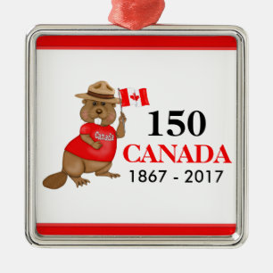 Trots Canadian Beaver 150 Jubileum Metalen Ornament