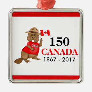 Trots Canadian Beaver 150 Jubileum Metalen Ornament