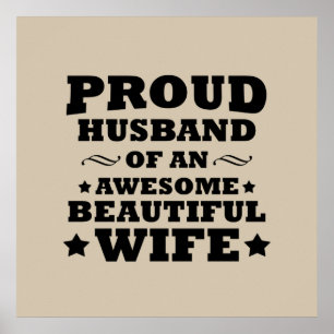 trots echtgenoot van een geweldige mooie vrouw poster