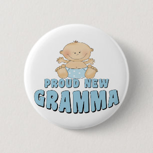 TROTS EEN NIEUWE Grammy T-Shirt Ronde Button 5,7 Cm